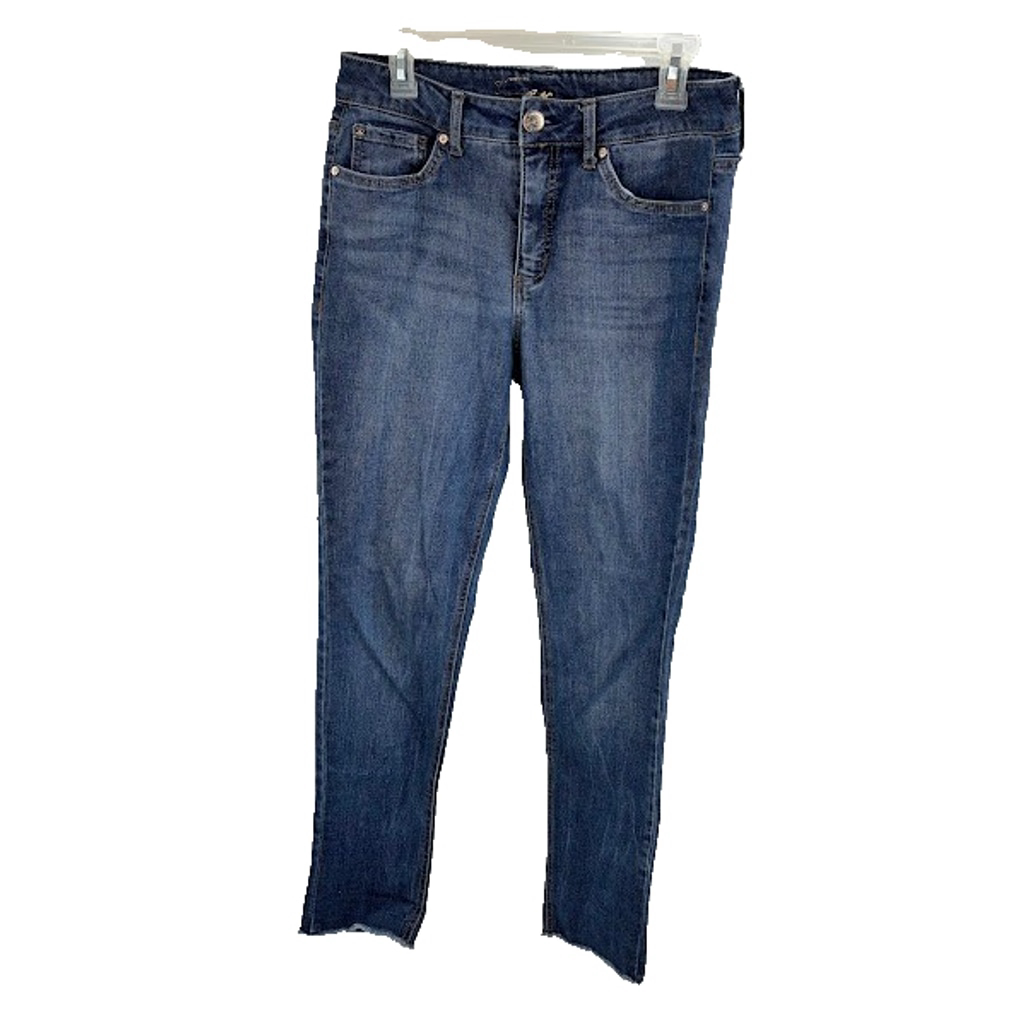 Seven7 Weekend Slim Fit Jeans Womens Size 6 Raw Hem Stretch Denim Mid Rise